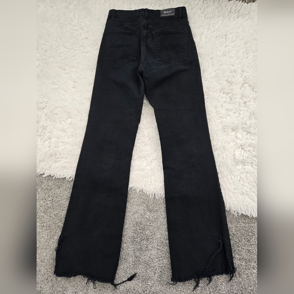 Stradivarius Black High Waist Slit flared jeans size US 4. - Picture 3 of 9